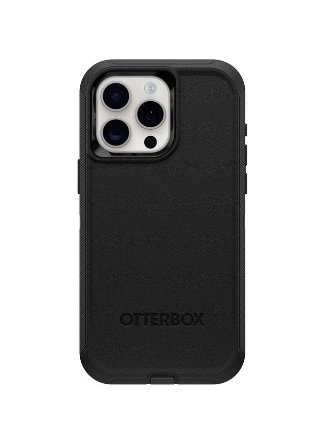 أوتربوكس جراب OtterBox Defender Series لهاتف iPhone 15 Pro MAX (فقط) - أسود، بدون شاشة، قوي ومتين، مع حماية للمنافذ، يتضمن حامل مشبك الحافظة (يتم الشحن في كيس بلاستيكي، مثالي لعملاء الأعمال) - Image 2