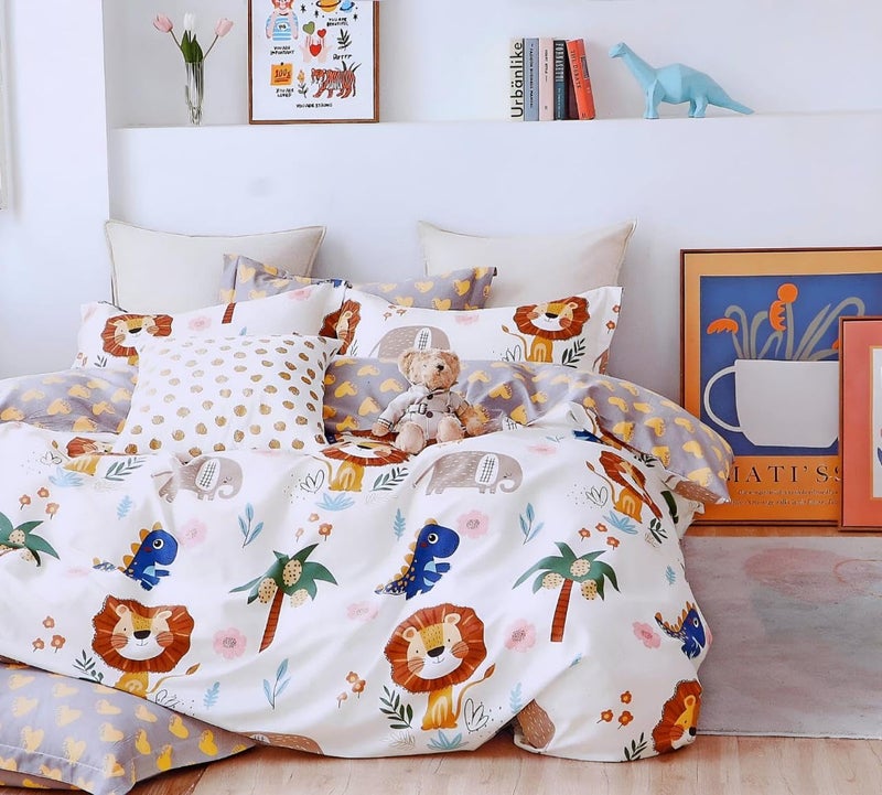 PRISCILLA 150 GSM Glace Cotton Kids Single Bed 250 TC Reversible Comforter | AC Blanket | Quilt | Duvet - All Seasons Lightweight Bedding Set with Cute Patterns - Design1 - Image 5