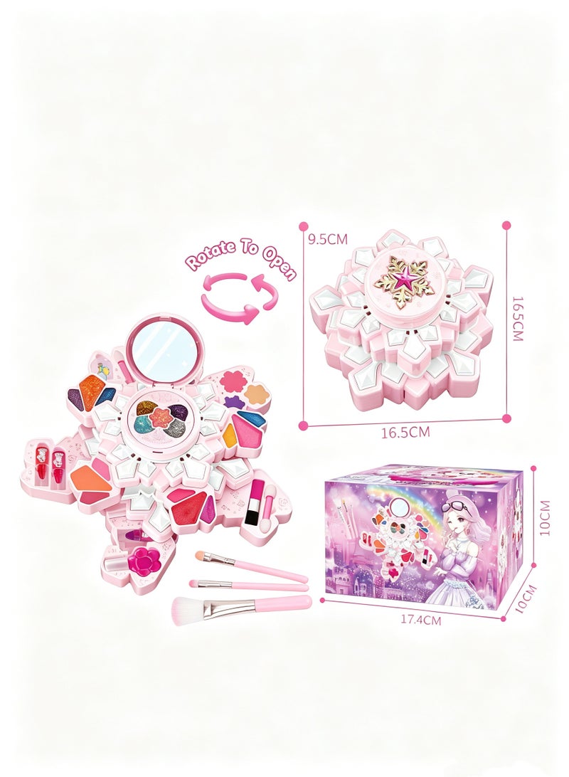 SUCITY Kids Makeup Sets for Girls Kids Makeup Sets for Girls 3+ Play Make Up Kit, Best Toys for Little Girl, Princess Toddler Kid Stuff, Ages 3-12 Year Old Girl Birthday Gifts（Flower） - Image 5
