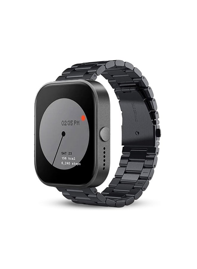 O Ozone (Pack of 2) O Ozone Metal Band Compatible with CMF by Nothing Watch Pro/Watch Pro 2 Watchband Bracelet, Stainless Steel Replacement Bracelet Wristband Wrist Strap Smart Watch Accessories for Men- Black/Silver - Image 4