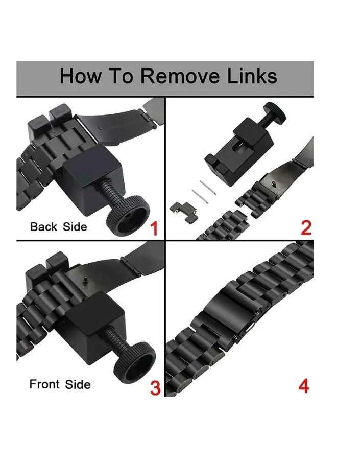 O Ozone (Pack of 2) O Ozone Metal Band Compatible with CMF by Nothing Watch Pro/Watch Pro 2 Watchband Bracelet, Stainless Steel Replacement Bracelet Wristband Wrist Strap Smart Watch Accessories for Men- Black/Silver - Image 3