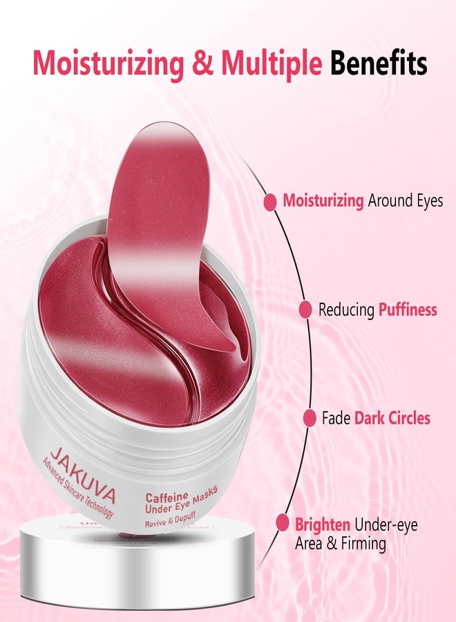 Jakuva 30 Pairs Caffeine Under Eye Patches for Dark Circles & Puffy Eyes, Hydrating Under Eye Gel Masks with Hyaluronic Acid & Collagen, Travel Essentials & Self Eye Care Gifts for Women & Men - Image 3