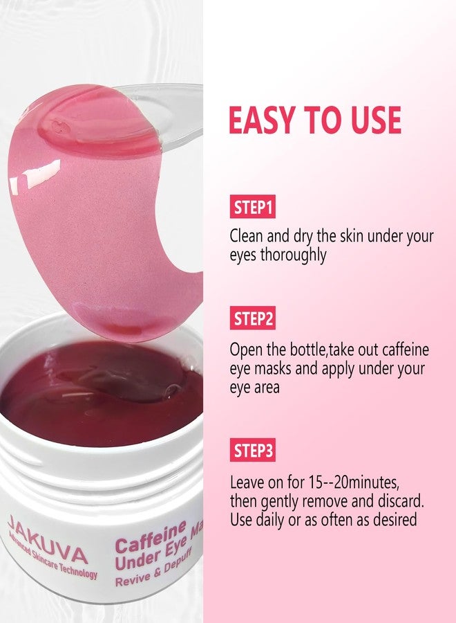 Jakuva 30 Pairs Caffeine Under Eye Patches for Dark Circles & Puffy Eyes, Hydrating Under Eye Gel Masks with Hyaluronic Acid & Collagen, Travel Essentials & Self Eye Care Gifts for Women & Men - Image 5
