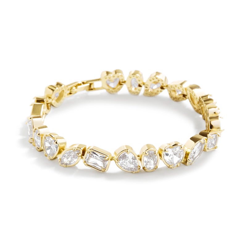 Pearich 14K Gold Filled Tennis Bracelets for Women- Classic Gold Bracelets for Women, Oval Stone Cut Bracelet,Valentines, Mothers, Christmas Jewelry for Women 6 In - Image 1