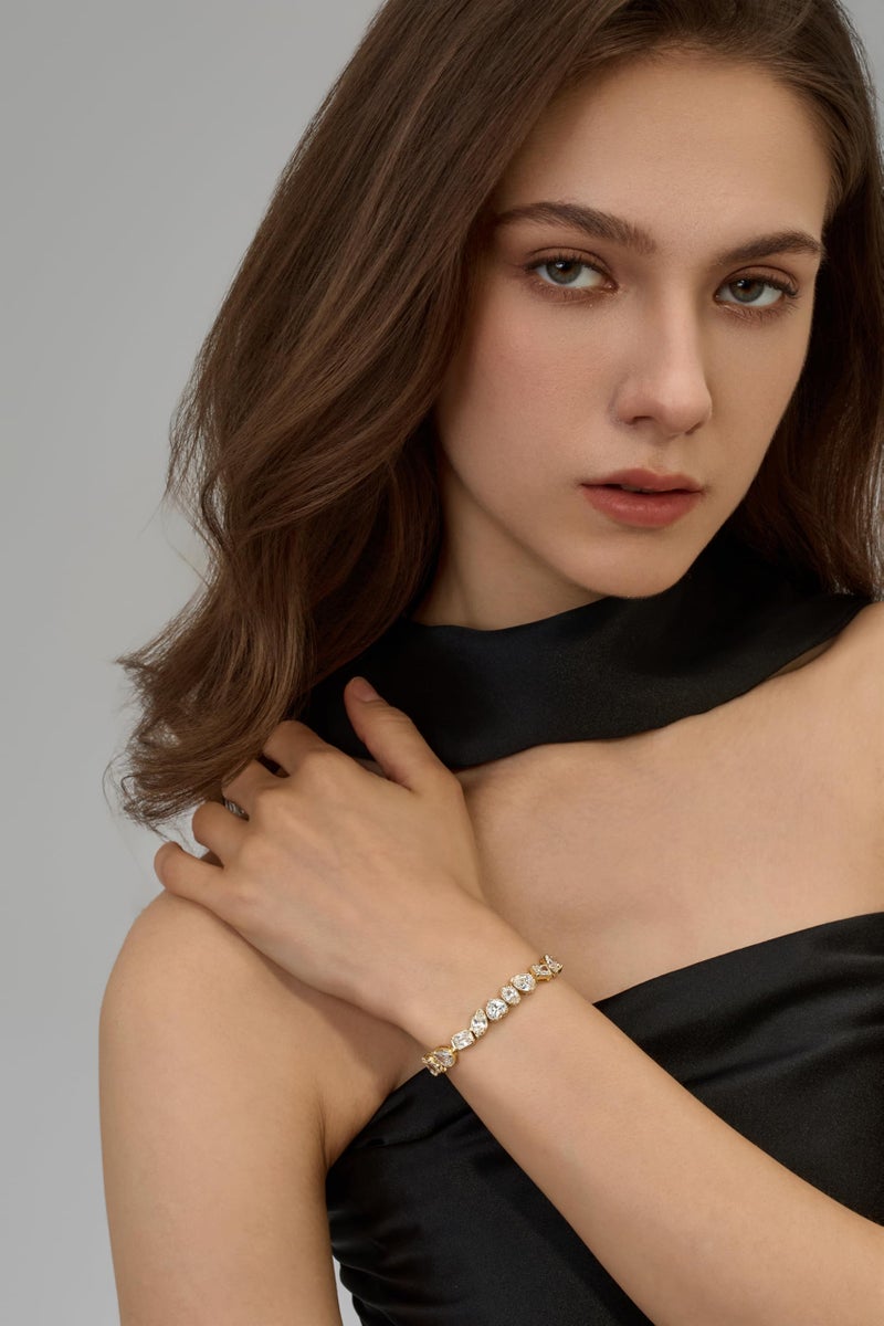 Pearich 14K Gold Filled Tennis Bracelets for Women- Classic Gold Bracelets for Women, Oval Stone Cut Bracelet,Valentines, Mothers, Christmas Jewelry for Women 6 In - Image 5