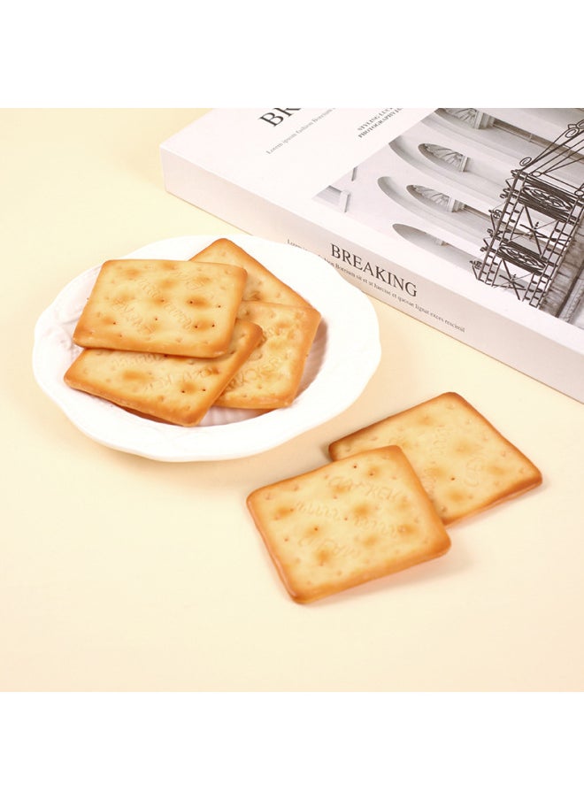 PVC Simulation Soda Cake Dry Pendant Fun Simulation Snack Food Play Toy Square Fake Biscuit Key Chain Pendant-Color:Square Cookies-model  - Image 3