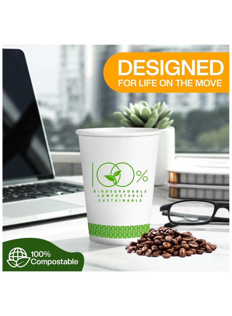 EcoEdge EcoEdge 8 Oz Disposable Double Wall Heavy-Duty Party Paper Cups (Pack of 50) | Fancy, Sustainable, Recyclable, BPA and Plastic Free | For Hot or Iced Beverages, Everyday Use | 100% Biodegradable  - Image 3