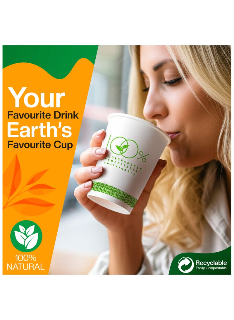 EcoEdge EcoEdge 8 Oz Disposable Double Wall Heavy-Duty Party Paper Cups (Pack of 50) | Fancy, Sustainable, Recyclable, BPA and Plastic Free | For Hot or Iced Beverages, Everyday Use | 100% Biodegradable  - Image 5