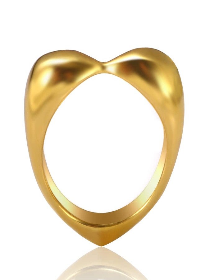 JINHUI Rings for Women, 18K Gold Plated Heart Shaped Women’s Chunky Rings for Wedding Engagement Statement Promise Anniversary Band Rings (8) - Image 1