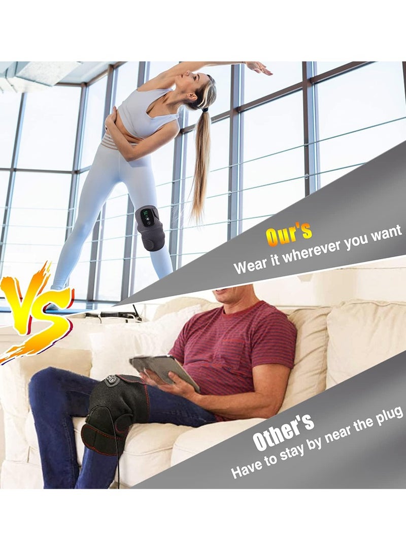Arabest - Heating Knee Massager, Knee Shoulder Elbow 3-in-1 Heating Vibration Massager, Portable Wireless Hot Compress Massager, Relieve Joint Pain And Pressure, Suitable For Office, Study, Etc. - Image 1