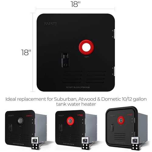 FOGATTI 18 x 18 Inches RV Water Heater Black Door ONLY. Door kit for FOGATTI RV Water Heaters, Galvanized Steel - Image 2