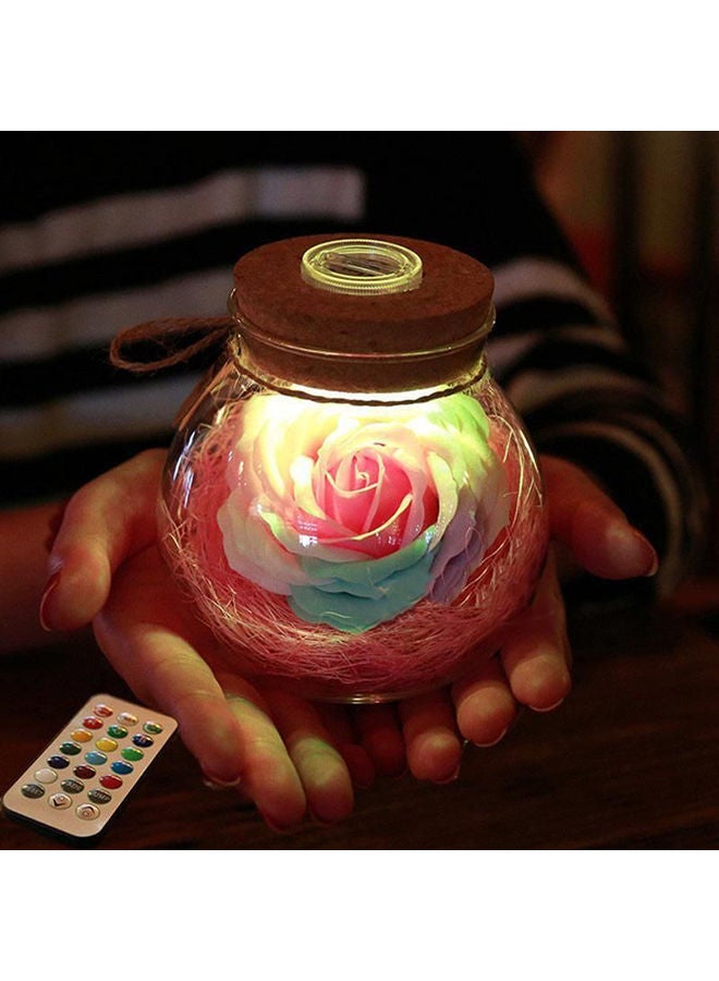 NIBEMINENT Rose Flower Bottle Light Lamp With Remote Multicolour - Image 3