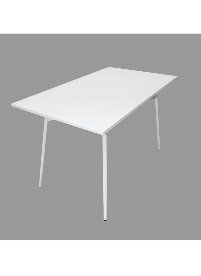 Swin Furniture Six-Seater Minimalist Aluminum Outdoor Dining Table For Garden - White  - Image 2