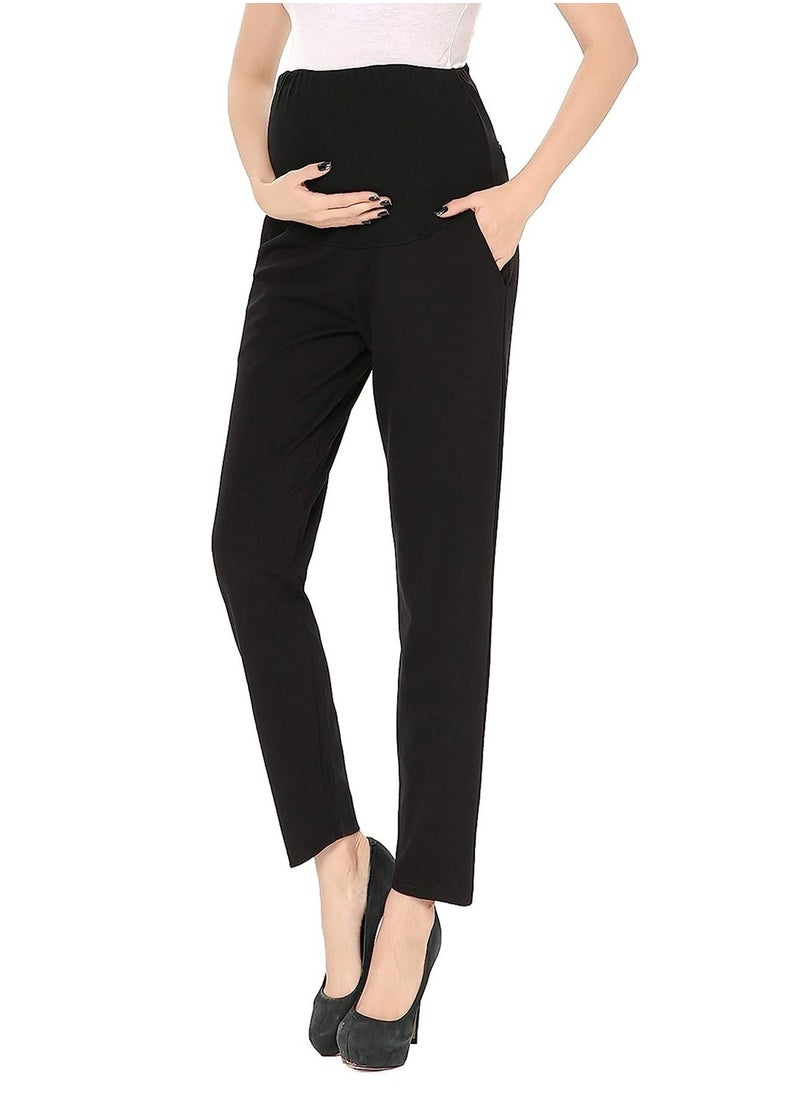 Generic - Maternity Pants Comfortable Stretch Over-Bump Women Pregnancy Casual Capris for Work - Image 1