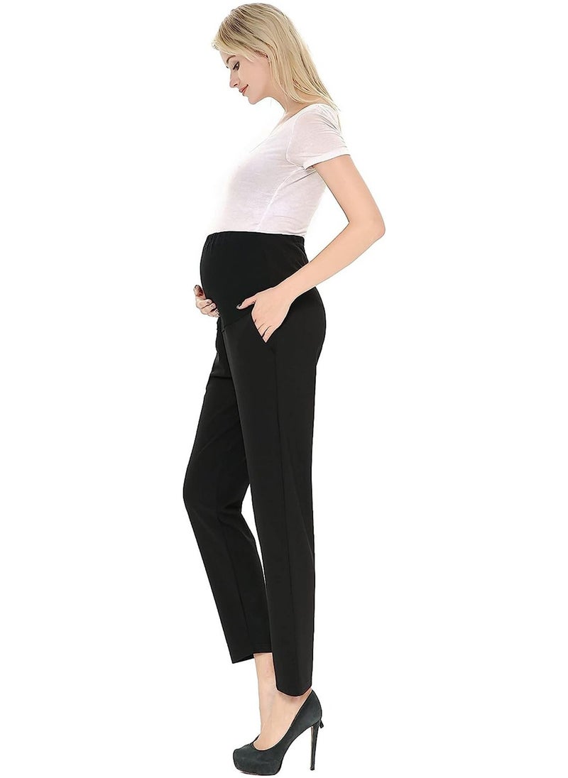 Generic - Maternity Pants Comfortable Stretch Over-Bump Women Pregnancy Casual Capris for Work - Image 1