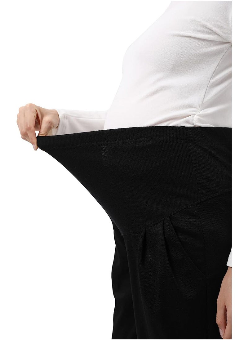 Generic - Maternity Pants Comfortable Stretch Over-Bump Women Pregnancy Casual Capris for Work - Image 1