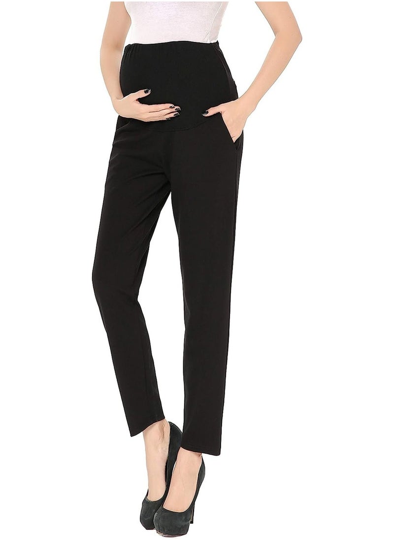 Generic - Maternity Pants Comfortable Stretch Over-Bump Women Pregnancy Casual Capris for Work - Image 1