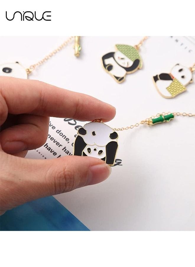 Unique 4Pcs Bookmark - Panda Bookmark - Cartoon Bamboo Tassel Bookmark - Teacher, School, Home Office, Reading Stationery - 4 Designs  - Image 2