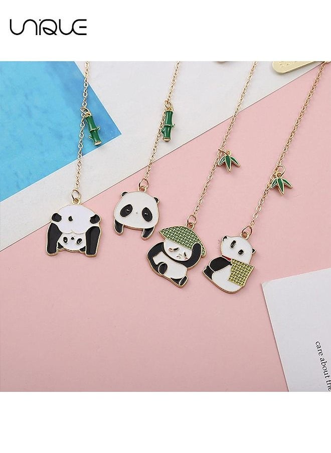 Unique 4Pcs Bookmark - Panda Bookmark - Cartoon Bamboo Tassel Bookmark - Teacher, School, Home Office, Reading Stationery - 4 Designs  - Image 3