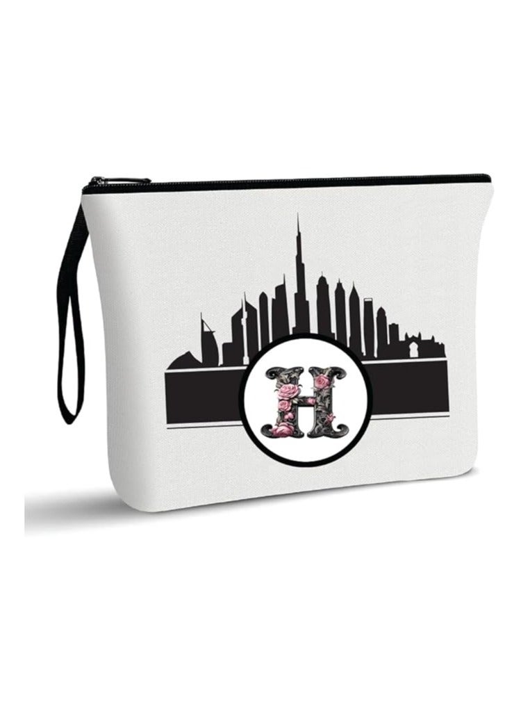 أفق دبي مع حقيبة مستحضرات التجميل الأولية ذات الحروف الأولى - حقيبة مكياج ذات الحروف الأولى - حقيبة مكياج أفق دبي - حقيبة مستحضرات التجميل للمسافرين - Image 1