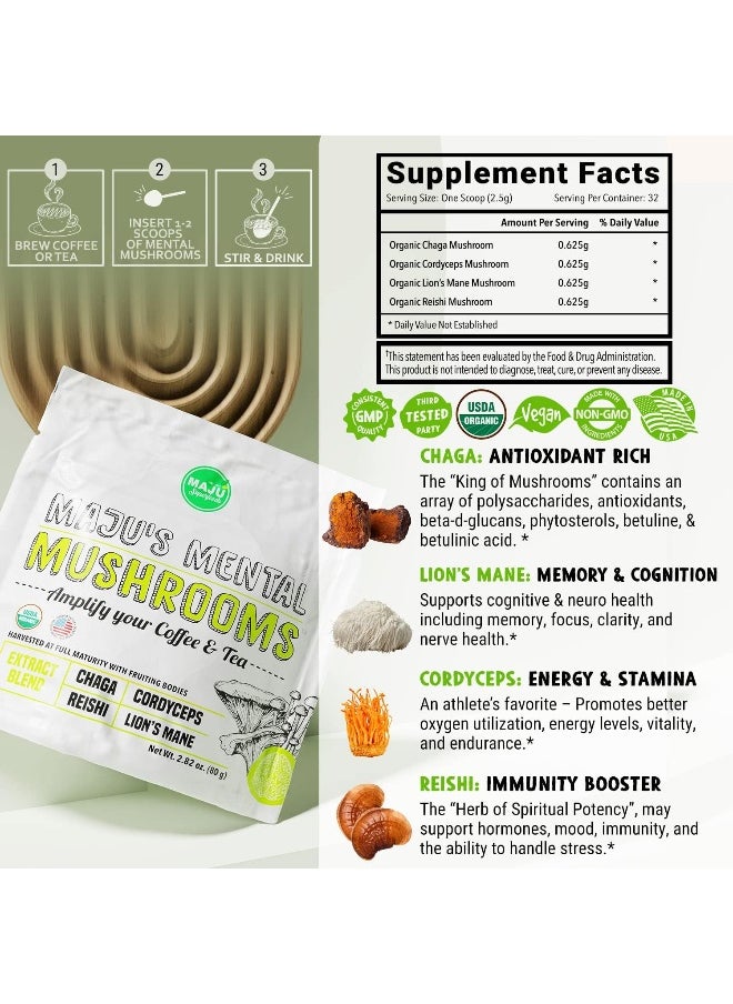 Maju Superfoods MAJU's Mental Mushroom Powder Extract  - Image 5