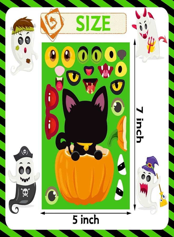 N.C Halloween Stickers for Kids 32PCS Halloween Games for Kids Hallowee n Make a Face Stickers Jack-O-Lantern Sticker Cute Arts and Crafts - Image 2