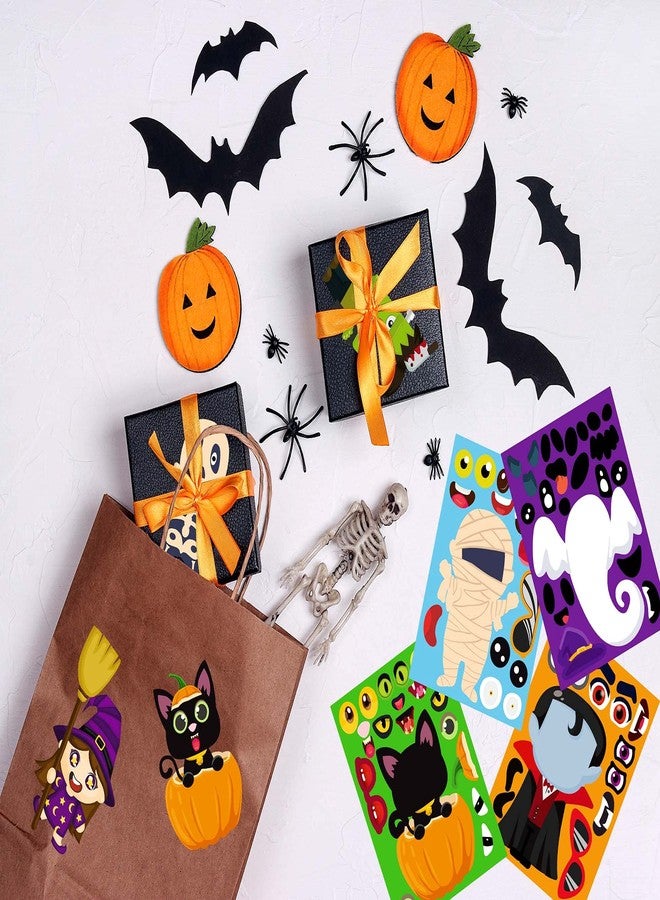 N.C Halloween Stickers for Kids 32PCS Halloween Games for Kids Hallowee n Make a Face Stickers Jack-O-Lantern Sticker Cute Arts and Crafts - Image 4