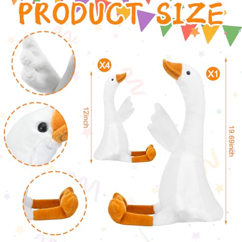 Sosation 5 Pcs Goose Stuffed Animal 236 Big Silly Goose Plush Stuffed Toy with 4 Babis Plush Set Farm Animal Gifts Christmas Decor for Home Nursery Sleeping Room Birthday Party Favors - Image 5