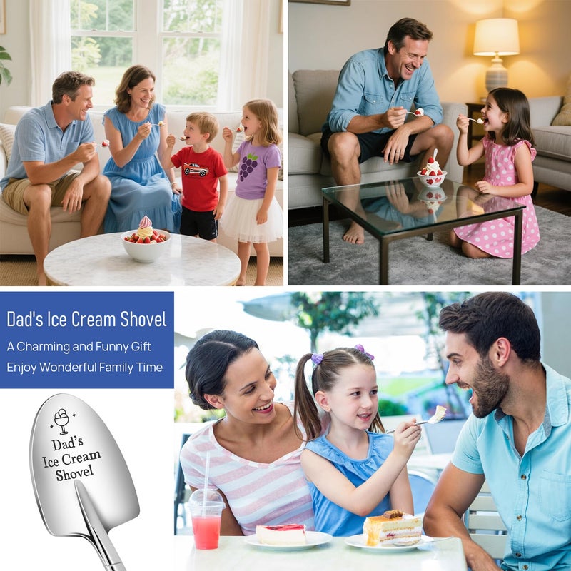 Fayomir Dad Christmas Gift, Funny Stocking Stuffers for Dad, Dads Ice Cream Shovel, Birthday Gifts for Dad, Unique Gifts for Grandfather Husband Brother Uncle, From Daughter Son, Cute Ice Cream Shovel - Image 3