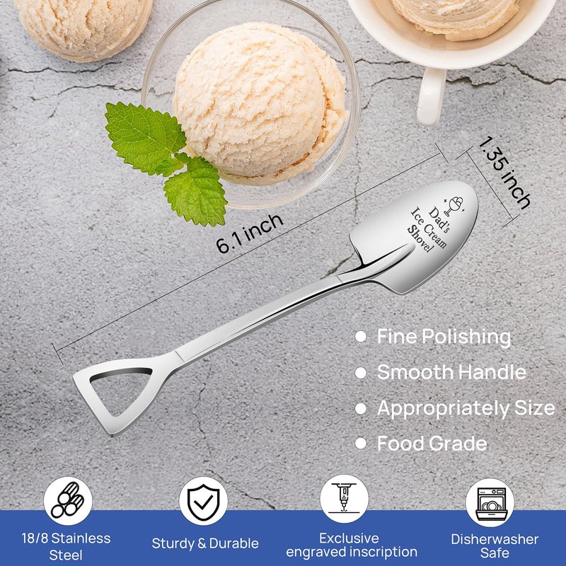 Fayomir Dad Christmas Gift, Funny Stocking Stuffers for Dad, Dads Ice Cream Shovel, Birthday Gifts for Dad, Unique Gifts for Grandfather Husband Brother Uncle, From Daughter Son, Cute Ice Cream Shovel - Image 5