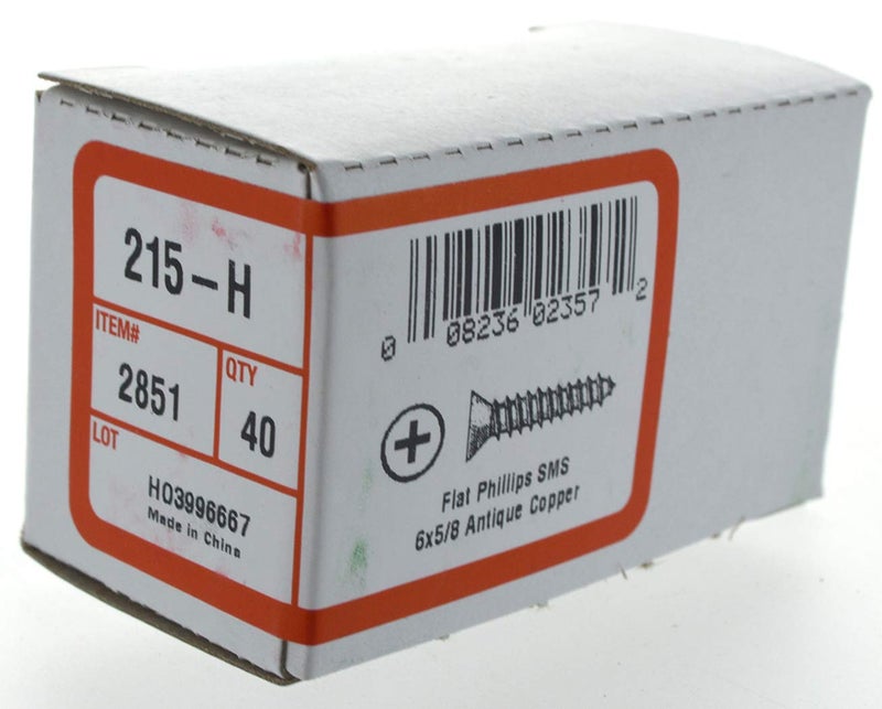 Hillman 2851 6 x 5/8-Inch Flat Head Antique Copper Decorative Sheet Metal Screw, 40-Pack - Image 3