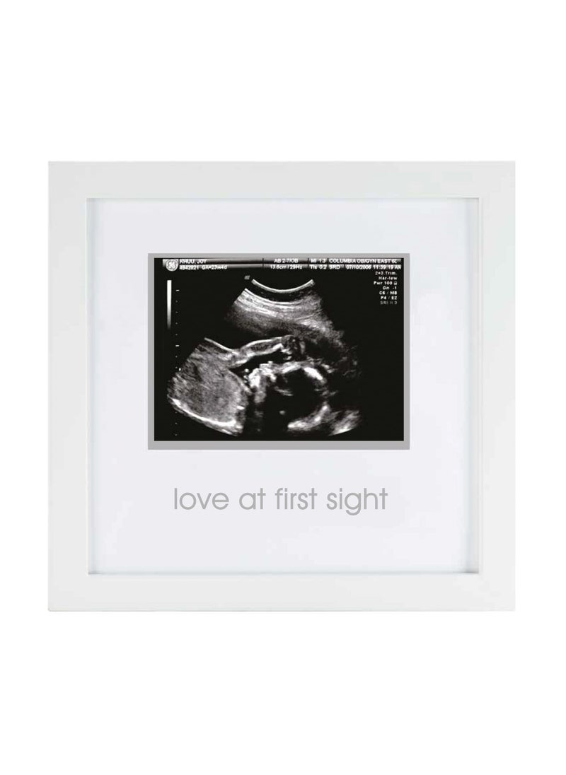 pearhead Pearhead Love at First Sight Sonogram Picture Frame  Pregnancy Ultrasound Keepsake Photo Frame  Gender-Neutral Baby Nursery D?cor  4x3 Photo  White 