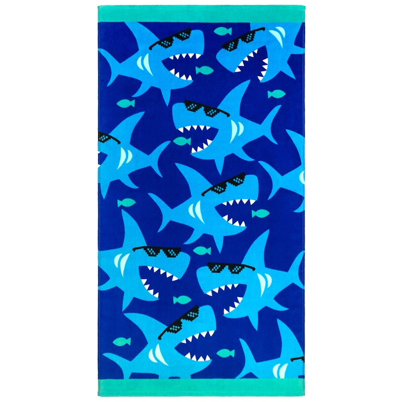 Beachland Sharks Beach Towel 28 x 51 inch 100 Cotton 1 Towel 28 x 51 Sharks Thug Life