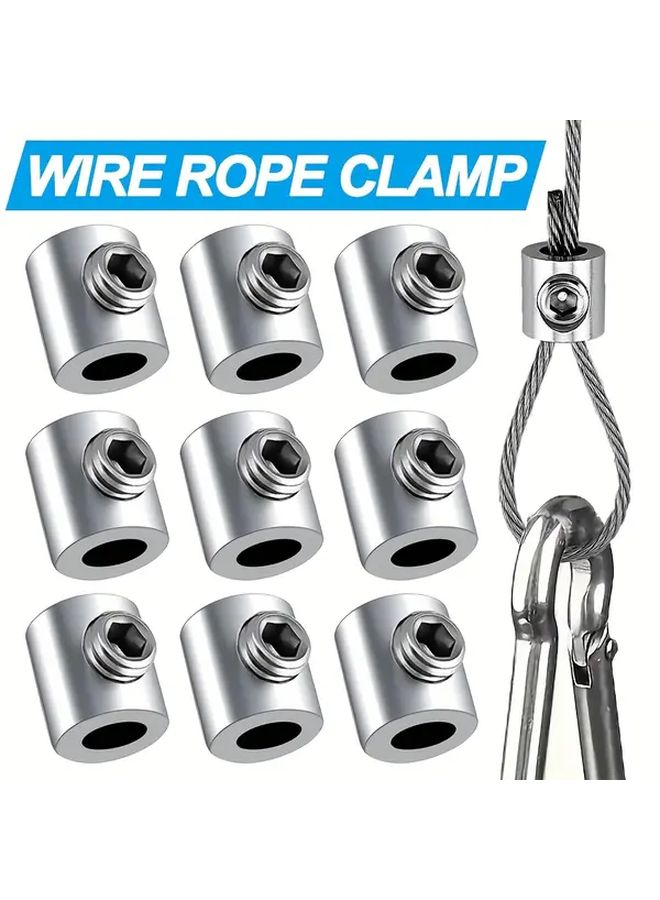 10 Pcs 2mm Wire Rope Clamps Cable Clamps Copper Metal Screw Fixing Hardware Accessories For Outdoor DIY Suspension - Image 1