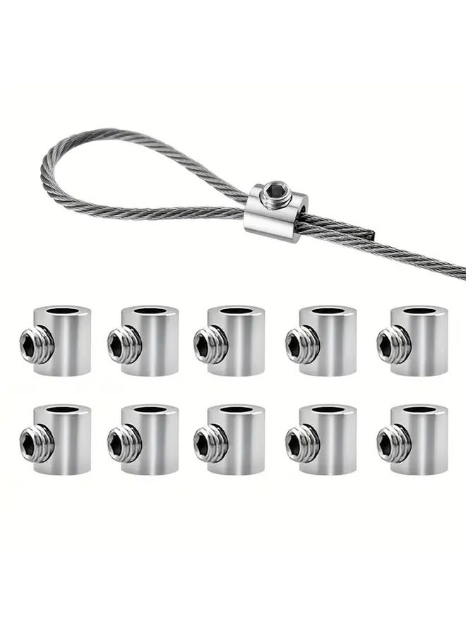 10 Pcs 2mm Wire Rope Clamps Cable Clamps Copper Metal Screw Fixing Hardware Accessories For Outdoor DIY Suspension - Image 5