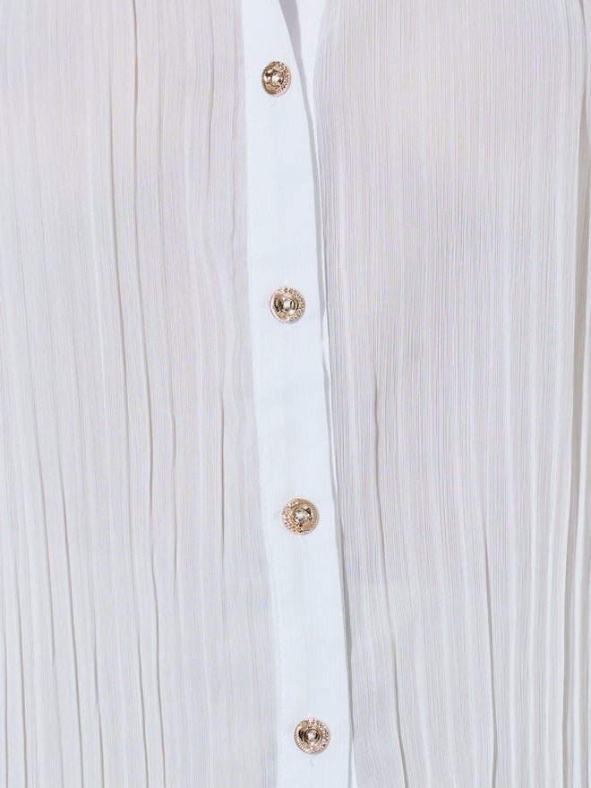 Styli White Textured Short Sleeve Shirt - Image 3