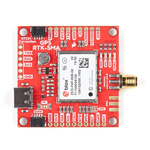 SparkFun GPS-RTK-SMA Breakout-ZED-F9P (Qwiic)-Concurrent reception of GPS GLONASS Galileo BeiDou High precision GPS 10mm 3 dimensional accuracy Receives L1C/A & L2C bands Voltage:5V or 3.3V Logic:3.3V - Image 4