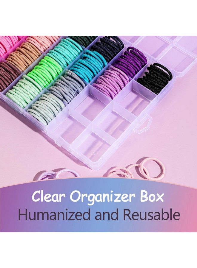 Seiolieliou 360PCS Hair Accessory Set: Elastic Ponytail Holders, Clear Organizer Box, Rat Tail Comb, 24 Colors for Kids, Toddlers, and Girls - Image 5