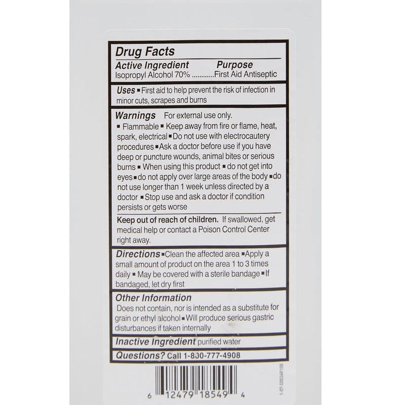 McKesson Isopropyl Rubbing Alcohol 70% [1 Count] USP First Aid Antiseptic, 32 oz - Image 5