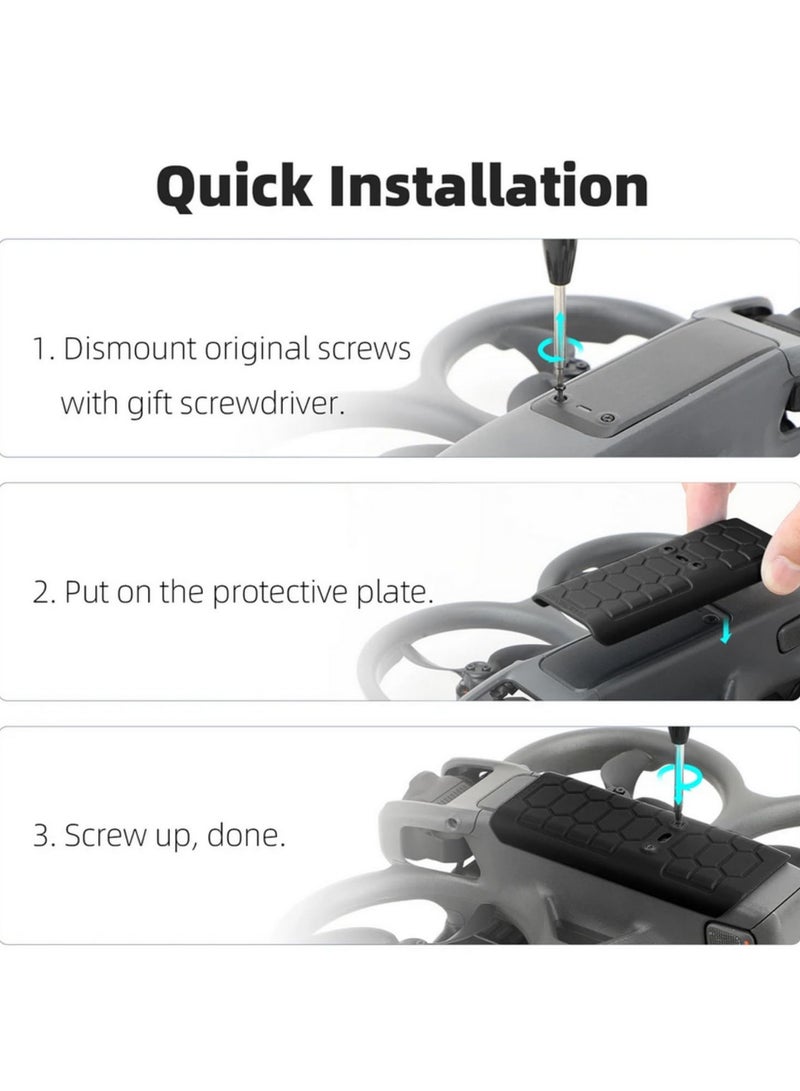1PCS TPU Back Protection Plate for DJI Avata 2 Drone Accessories Anti Scratch Anti Collision Top Protective Board in Black for Enhanced Durability  - Image 3