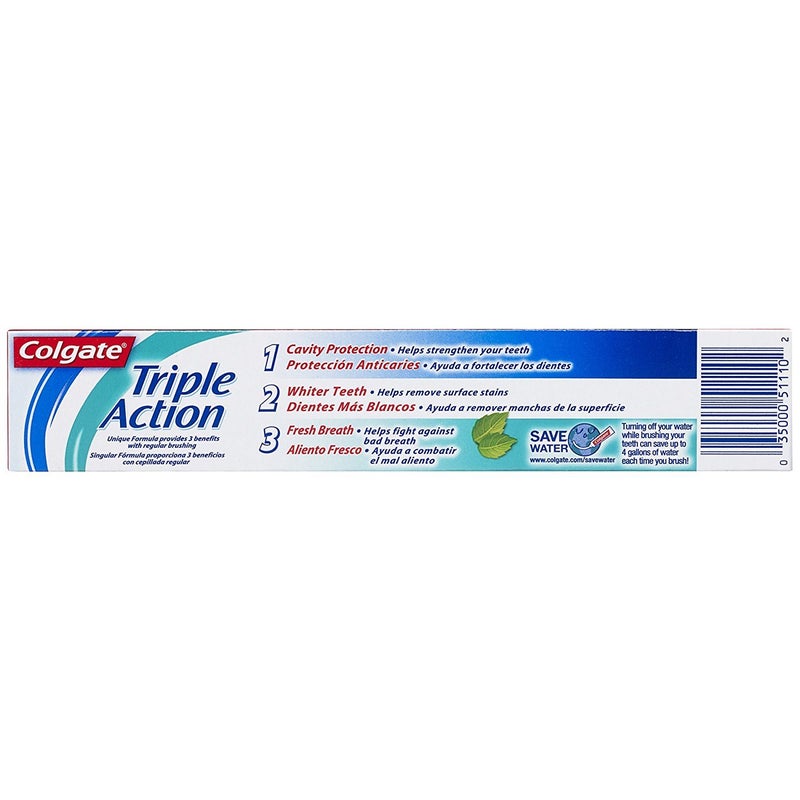 Colgate Triple Action Travel Toothpaste Mint 25 ounce 6 Pack - Image 3
