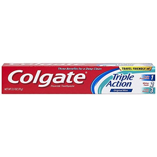 Colgate Triple Action Travel Toothpaste Mint 25 ounce 6 Pack - Image 1