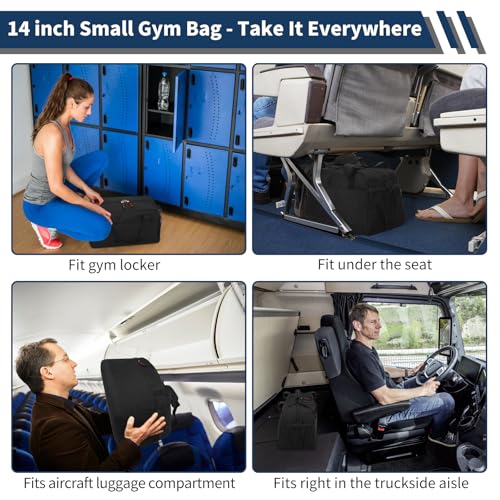 THSOGO Small Gym Bag with Wet Pocket 14 inch Mini Duffle Bag for Men Women Lightweight Carry On Bag for Travel Sport Black - Image 3