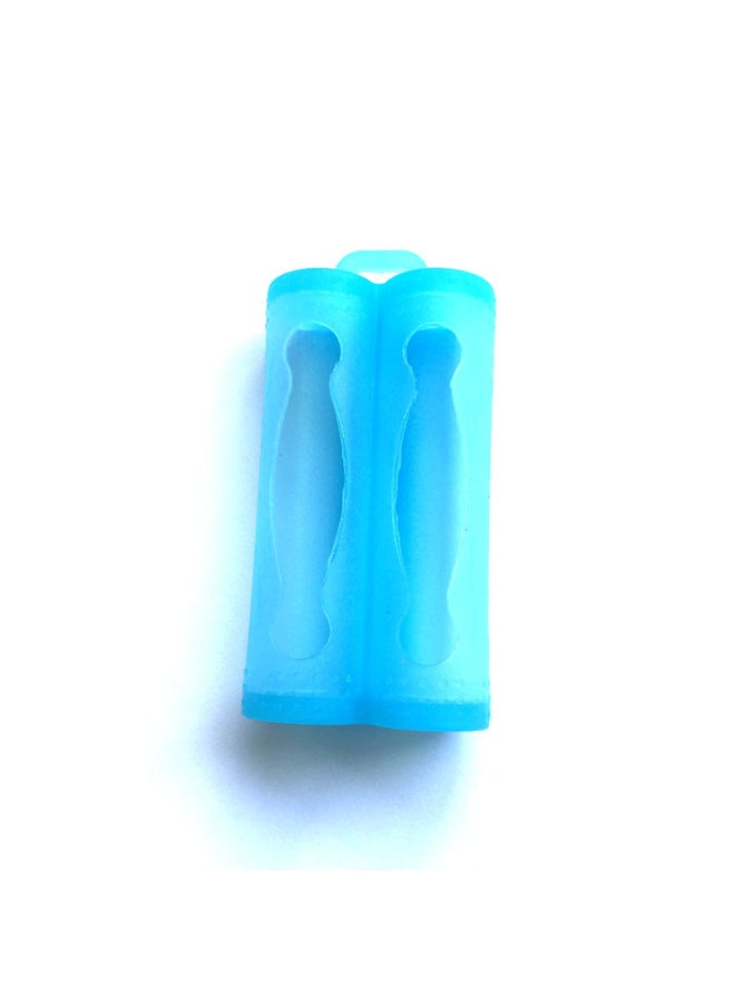 Generic - Double-section 18650 Double-section Battery Silicone Case Power Lithium Battery Case Double-Section Anti-drop Collision Anti-short Circuit-Color:Blue 18650 Double Battery Silicone Case - Image 1