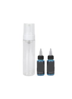 2 pieces 40 Ml tattoo cleaning solution, swelling relief tattoo cleaning liquid soap accessories, blue soap with 200 Ml empty foam bottle set, for tattoo area cleaning effectively