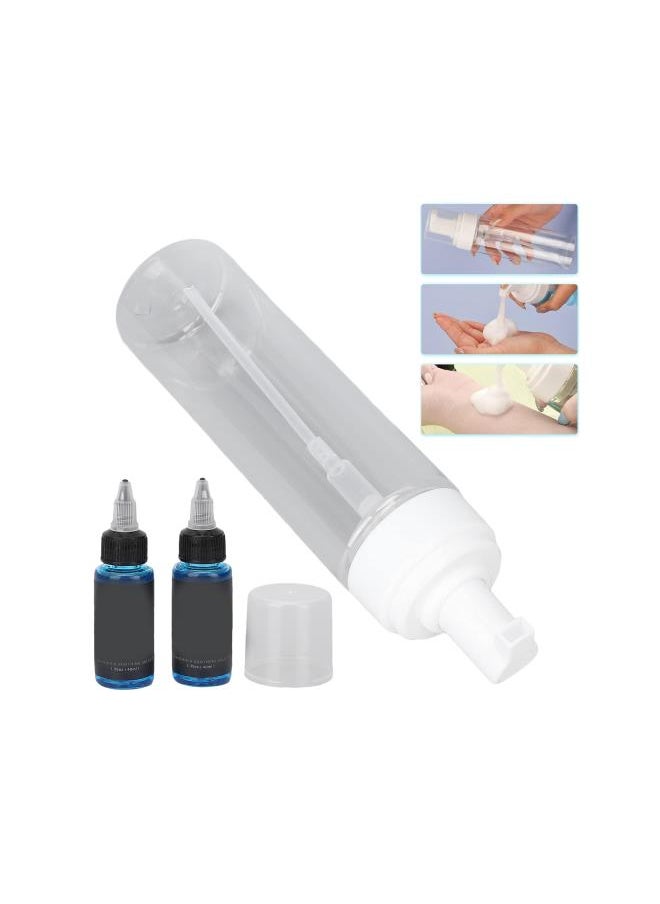 silvercnc - 2 pieces 40 Ml tattoo cleaning solution, swelling relief tattoo cleaning liquid soap accessories, blue soap with 200 Ml empty foam bottle set, for tattoo area cleaning effectively - Image 1