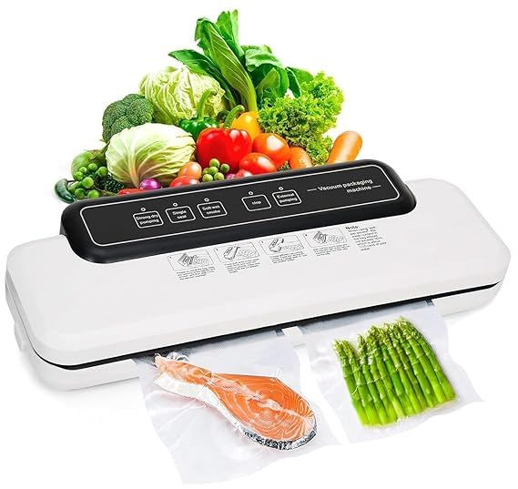 ONTRIP Vacuum Sealer Automatic Food Sealer with Builtin Cutter Roll Bag Storage Machine for Food Storage and Preservation with DryMoist Modes with Bags - Image 1