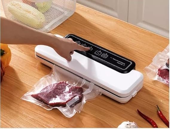 ONTRIP Vacuum Sealer Automatic Food Sealer with Builtin Cutter Roll Bag Storage Machine for Food Storage and Preservation with DryMoist Modes with Bags - Image 2