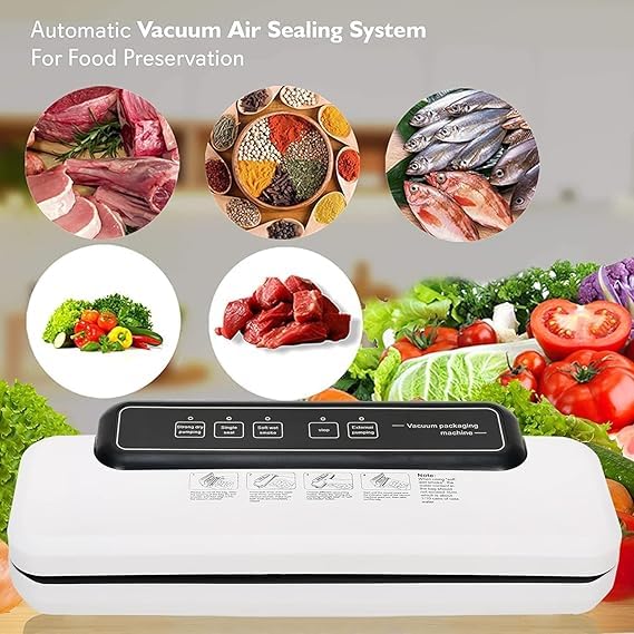 ONTRIP Vacuum Sealer Automatic Food Sealer with Builtin Cutter Roll Bag Storage Machine for Food Storage and Preservation with DryMoist Modes with Bags - Image 3