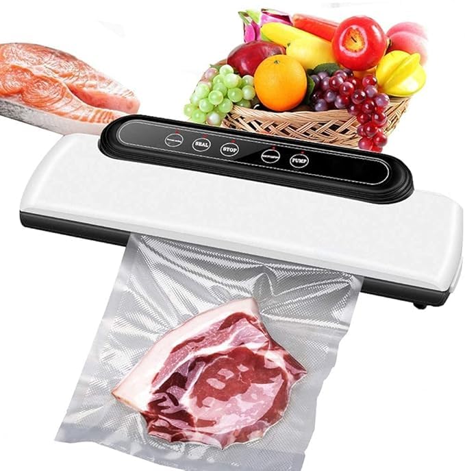 ONTRIP Vacuum Sealer Automatic Food Sealer with Builtin Cutter Roll Bag Storage Machine for Food Storage and Preservation with DryMoist Modes with Bags - Image 4